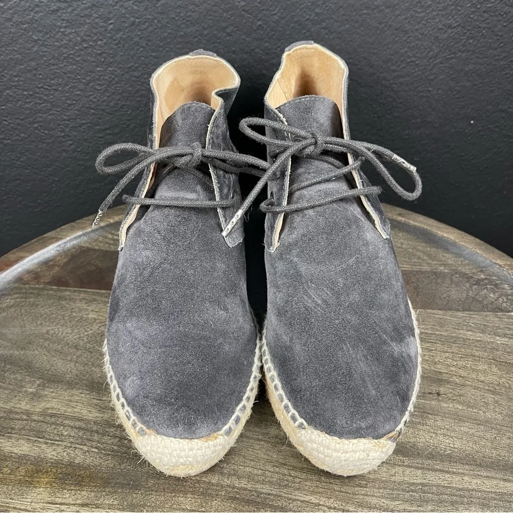 Rag & Bone Geneva Suede Wedge Lace Front Espadrilles Size‎ Women